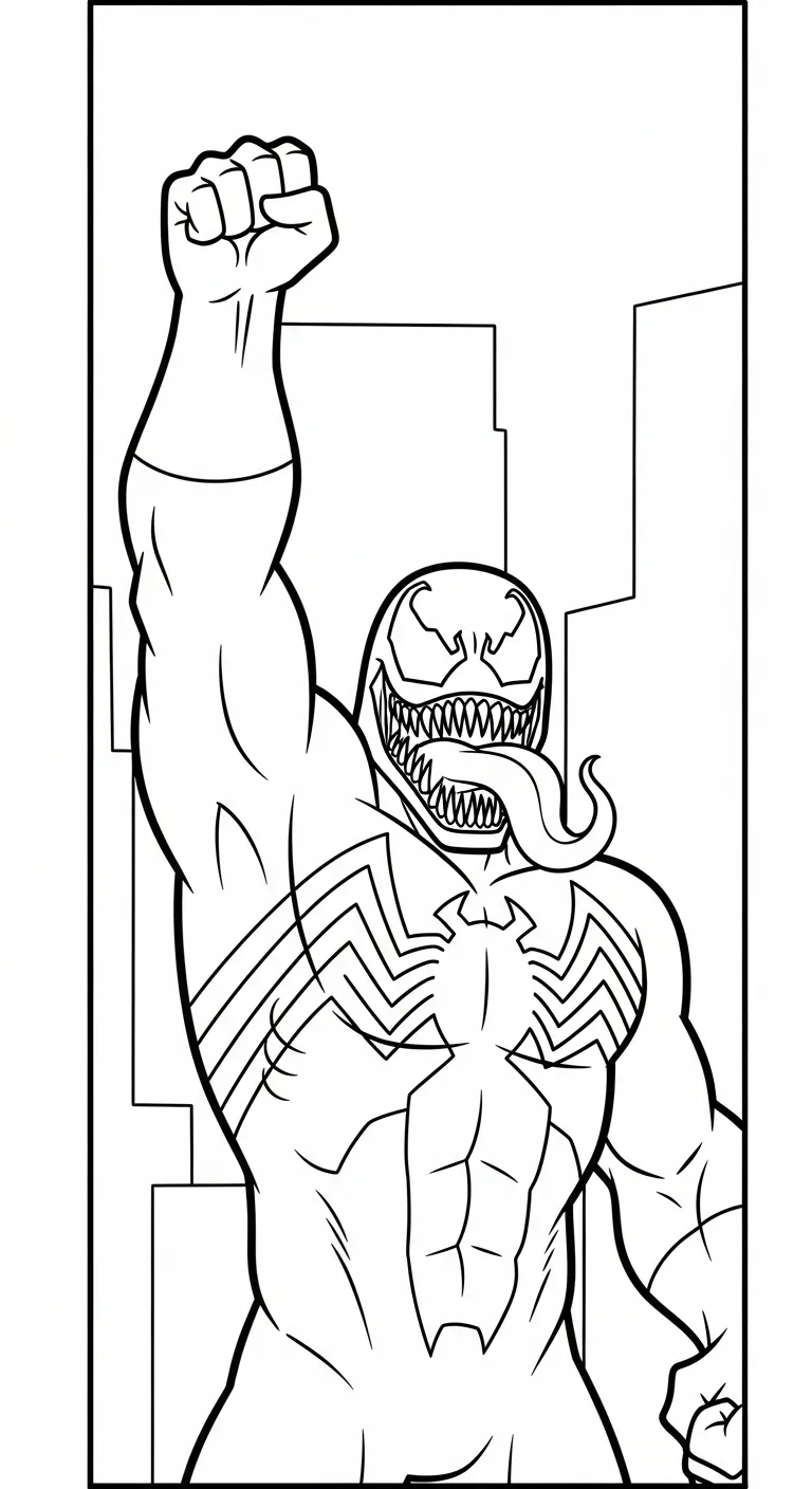 tranh tô màu Tranh Tô Màu Venom cho bé tải miễn phí