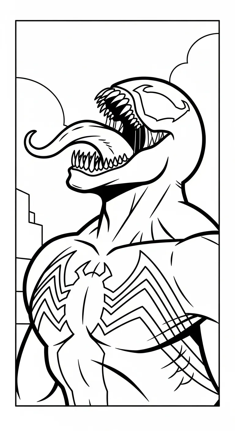 in tranh tô màu Tranh Tô Màu Venom cho bé 3 tuổi