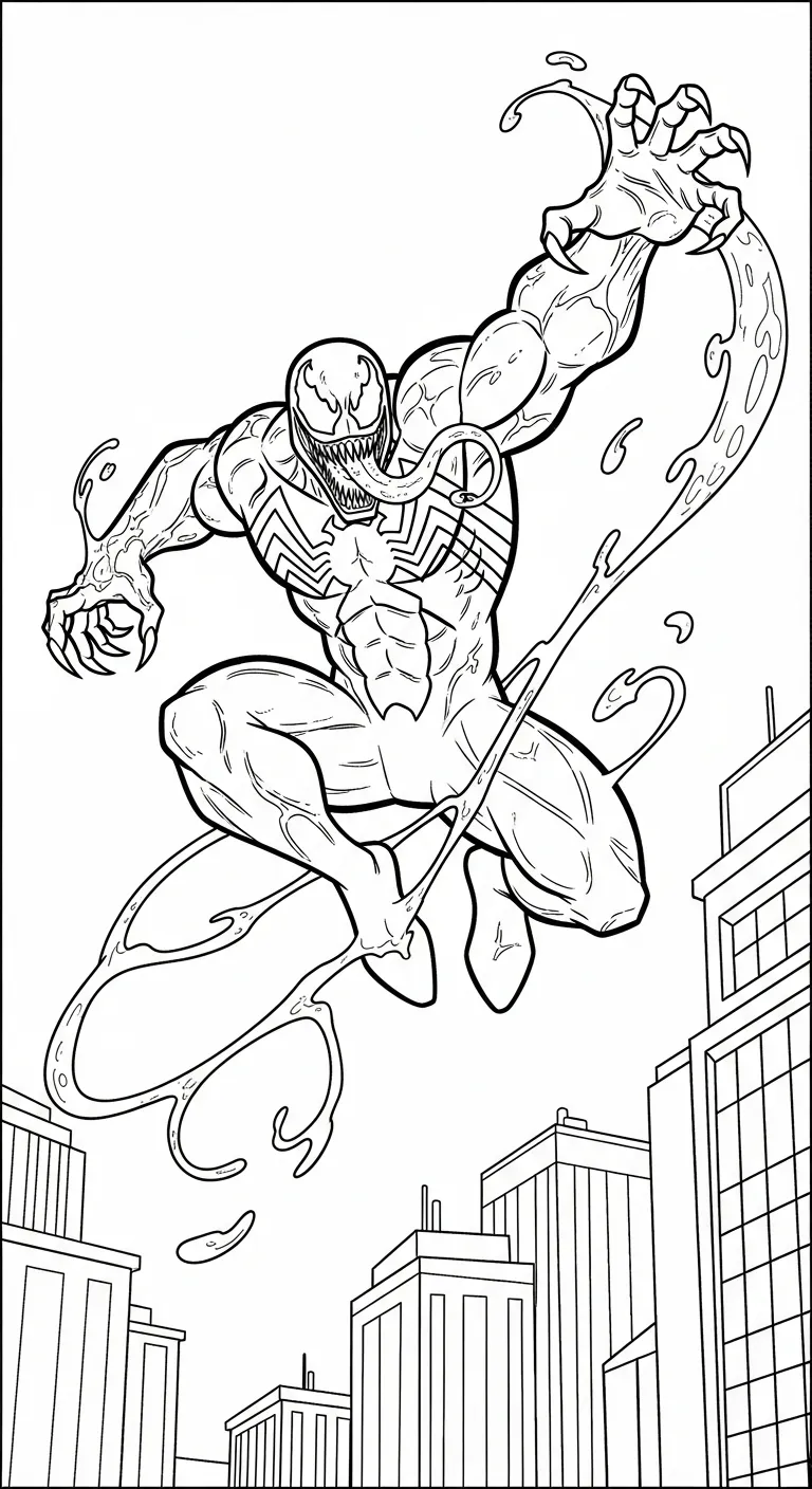 file tranh tô màu Tranh Tô Màu Venom cho bé 4-5 tuổi