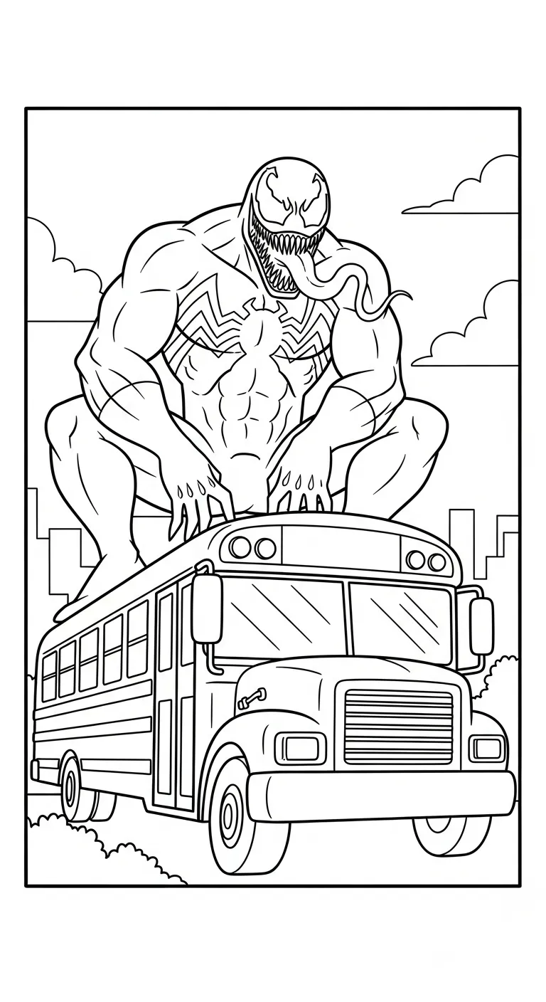 tranh tô màu Tranh Tô Màu Venom cho bé 3 tuổi miễn phí