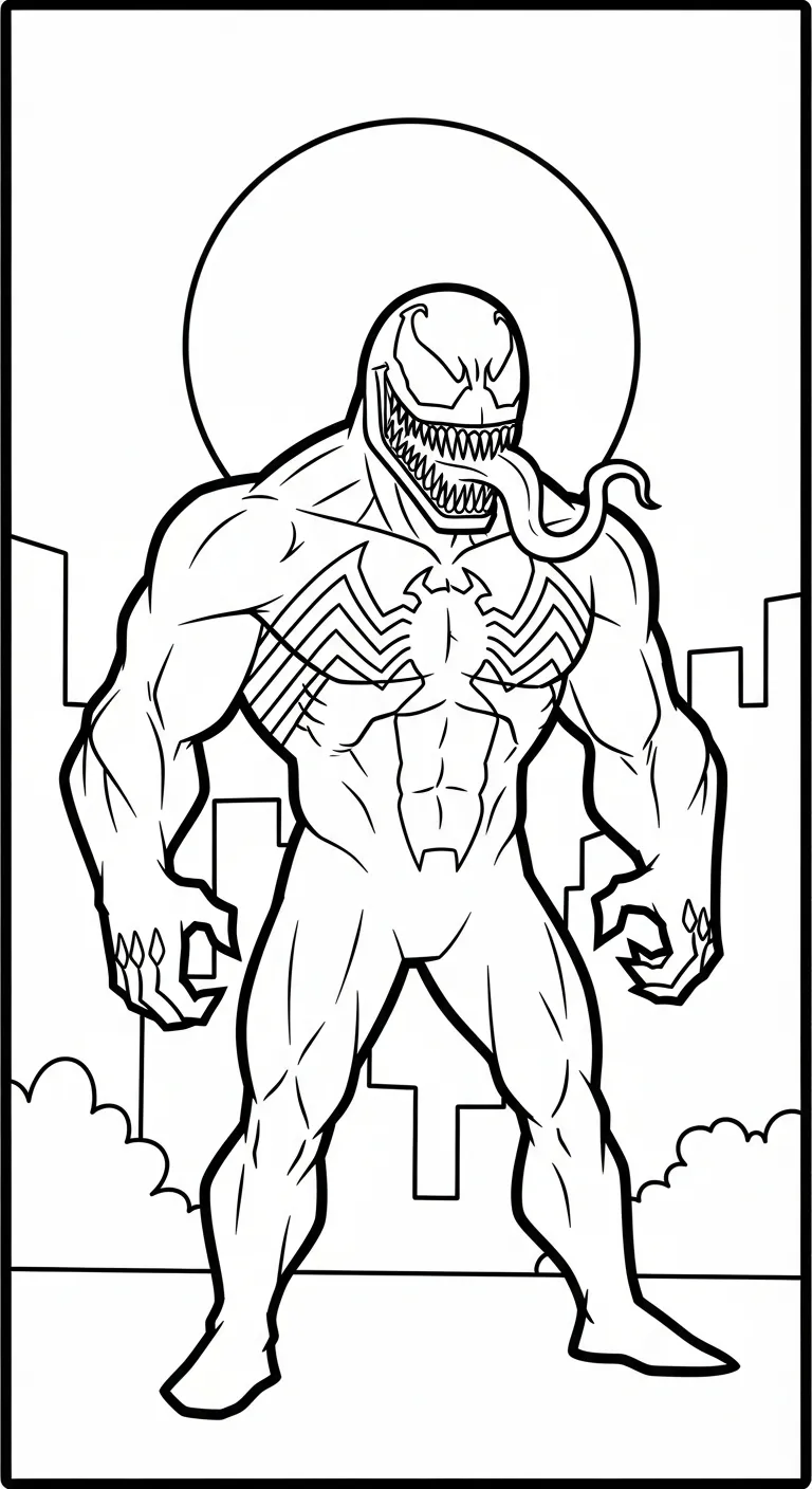 hình tô màu Tranh Tô Màu Venom cho bé 7-8 tuổi