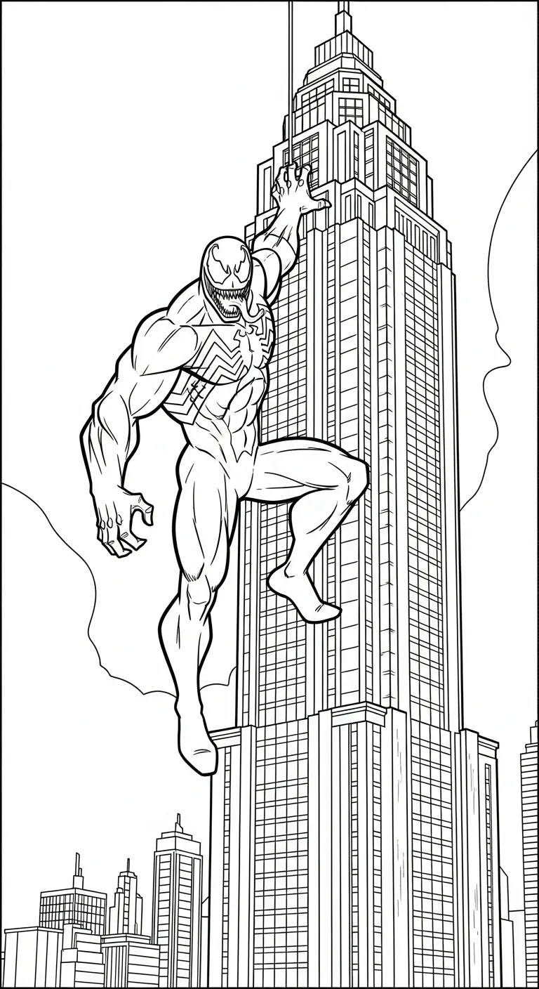 file tranh tô màu Tranh Tô Màu Venom cho bé in