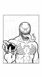 tranh tô màu Tranh Tô Màu Venom cho bé 5 tuổi miễn phí