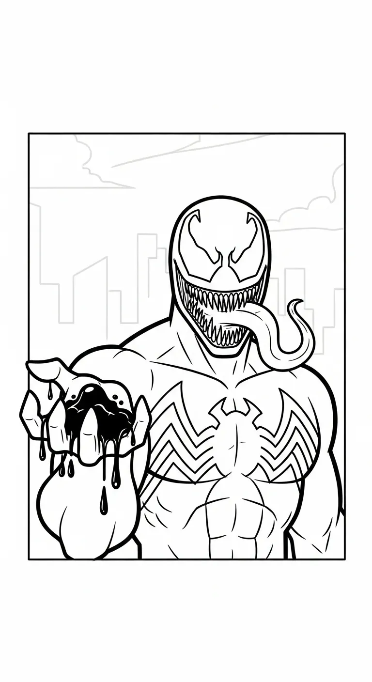 tranh tô màu Tranh Tô Màu Venom cho bé 5 tuổi miễn phí