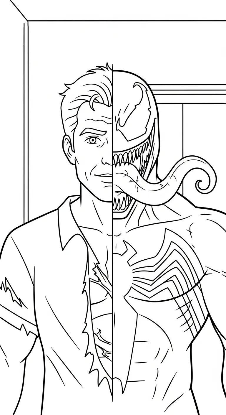 tải hình tô màu Tranh Tô Màu Venom cho bé 5 tuổi