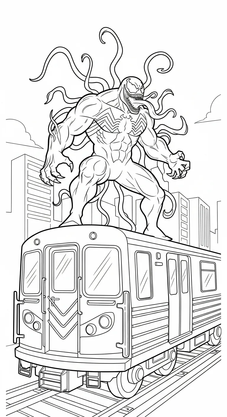 mẫu hình tô màu Tranh Tô Màu Venom cho bé