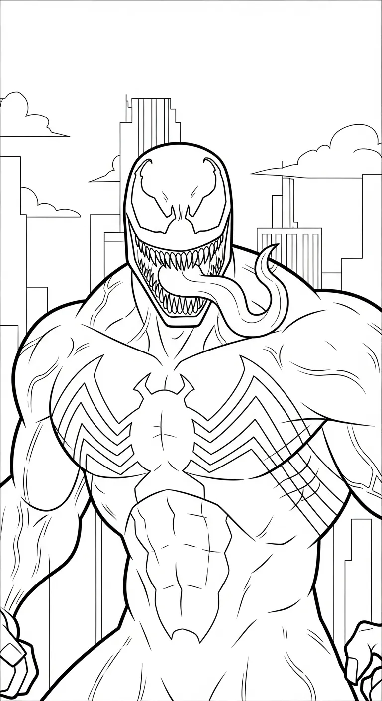 download tranh tô màu Tranh Tô Màu Venom miễn phí 1