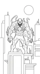 tranh tô màu Tranh Tô Màu Venom cho bé 7 tuổi miễn phí