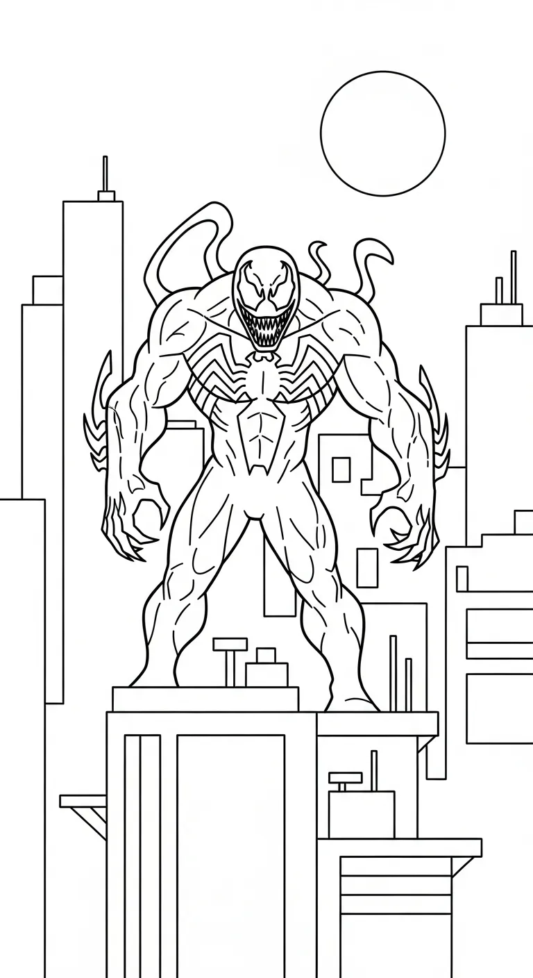 tranh tô màu Tranh Tô Màu Venom cho bé 7 tuổi miễn phí