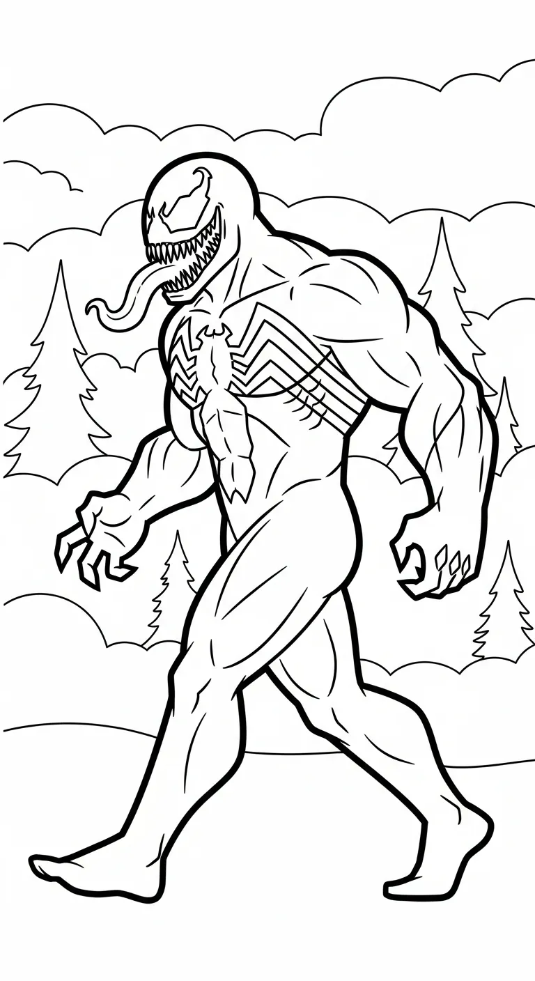 in tranh tô màu Tranh Tô Màu Venom cho bé 4 tuổi