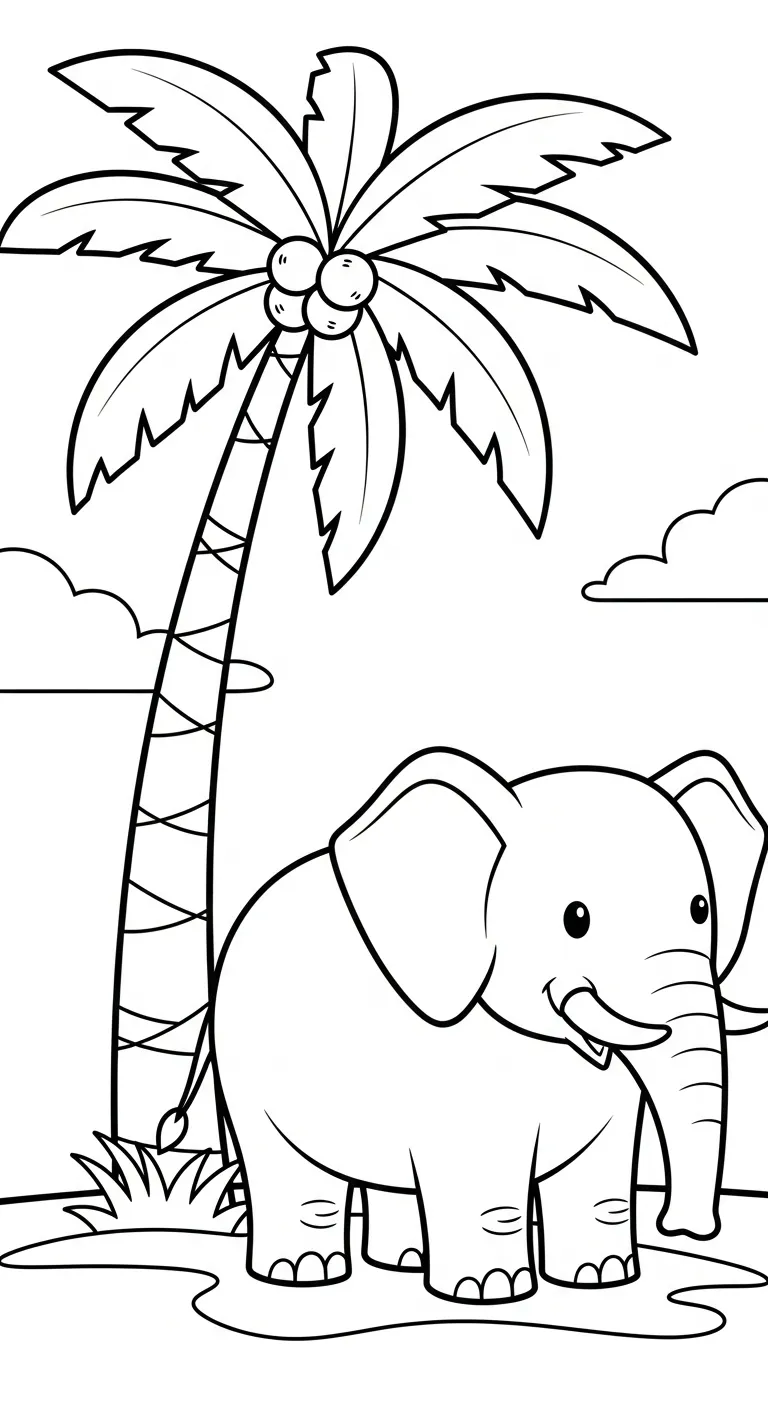 tranh tô màu Tranh Tô Màu Voi cho bé 5 tuổi