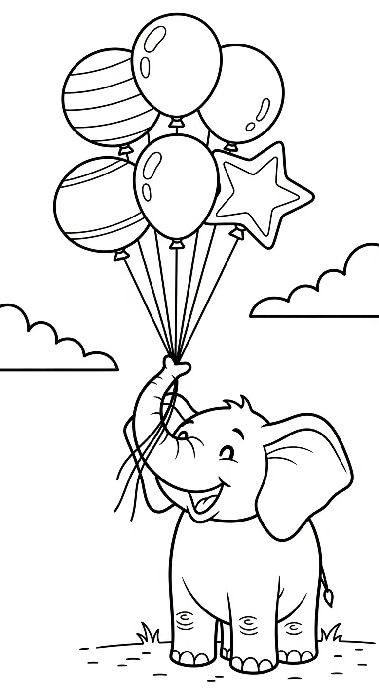 tranh tô màu Tranh Tô Màu Voi cho bé 6 tuổi miễn phí