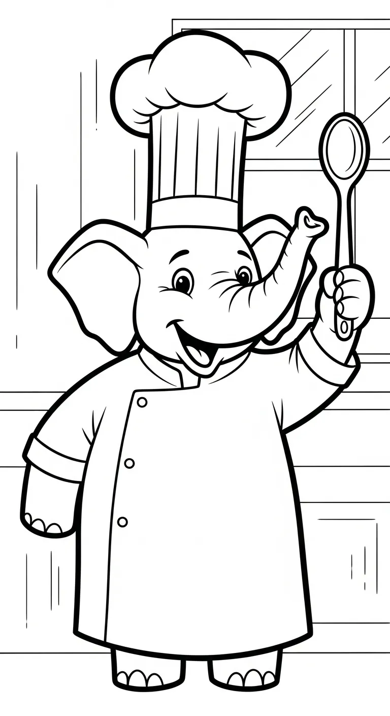 download hình tô màu Tranh Tô Màu Voi cho bé