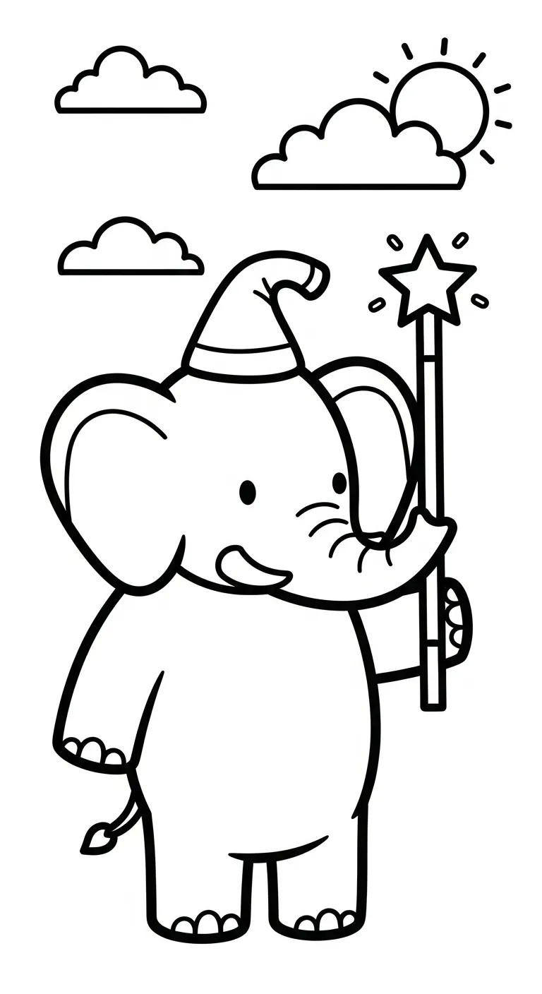 tải hình tô màu Tranh Tô Màu Voi cho bé 4 tuổi