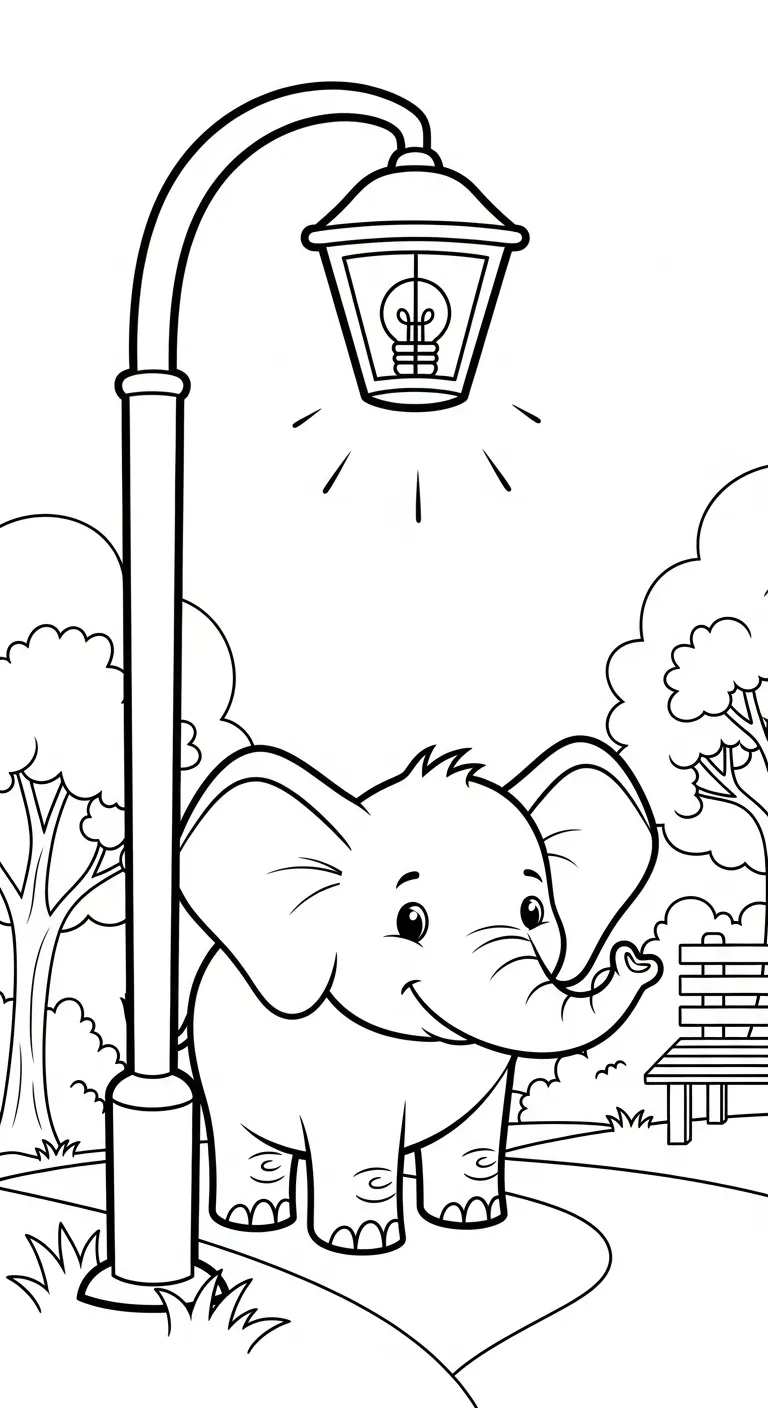 tranh tô màu Tranh Tô Màu Voi cho bé 5 tuổi miễn phí 1