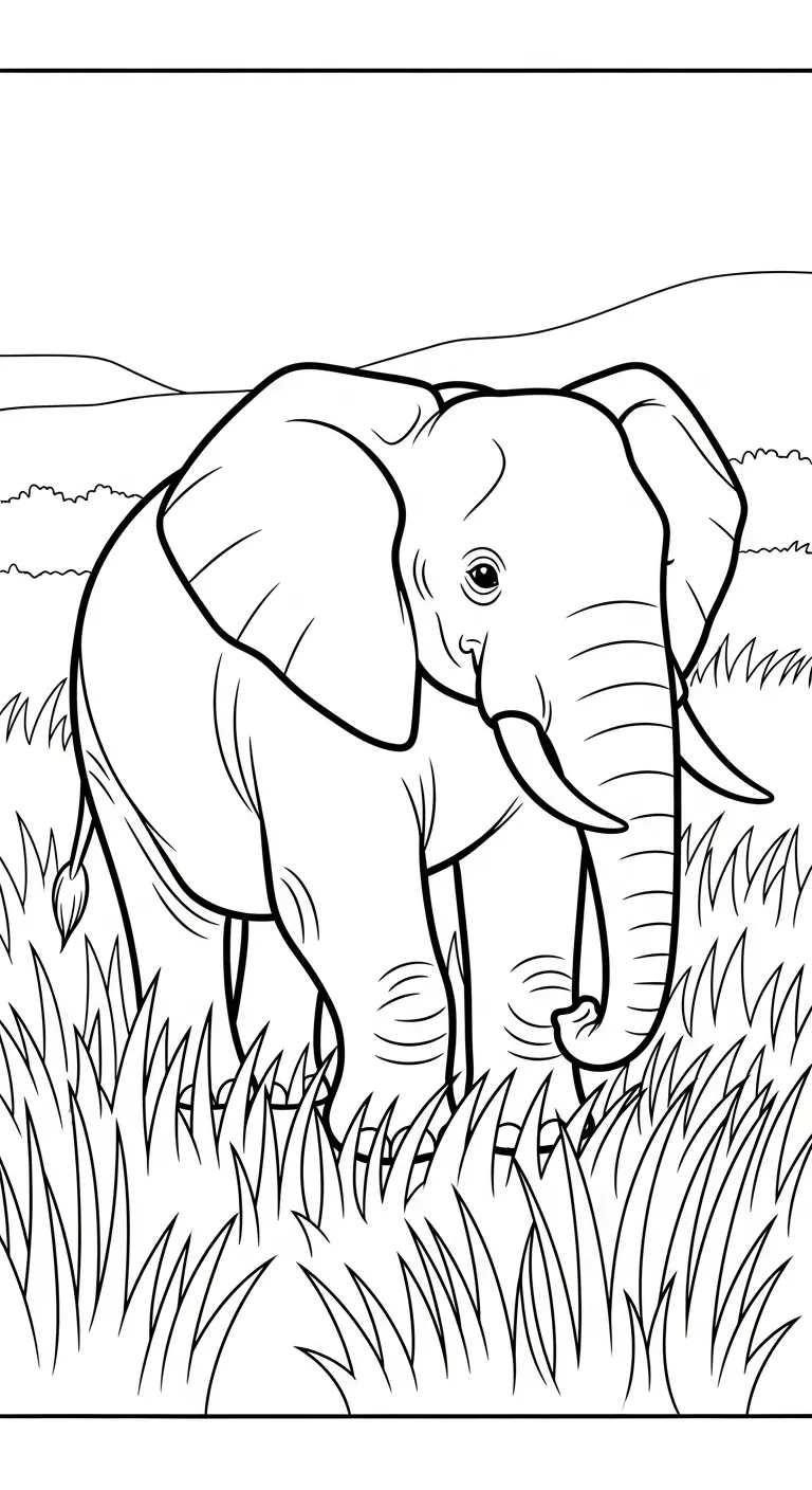 in tranh tô màu Tranh Tô Màu Voi khổ A4 1