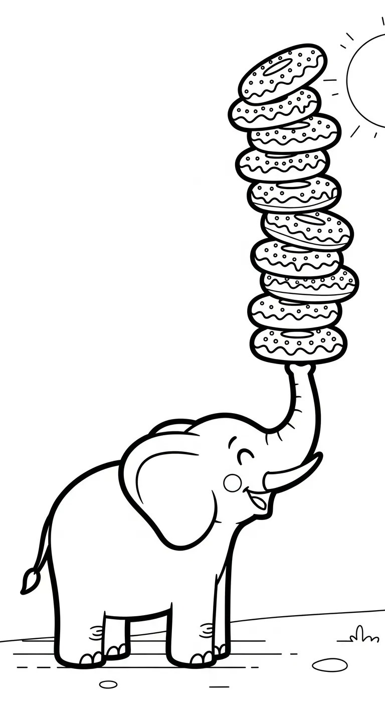 tải tranh tô màu Tranh Tô Màu Voi cho bé 5 tuổi