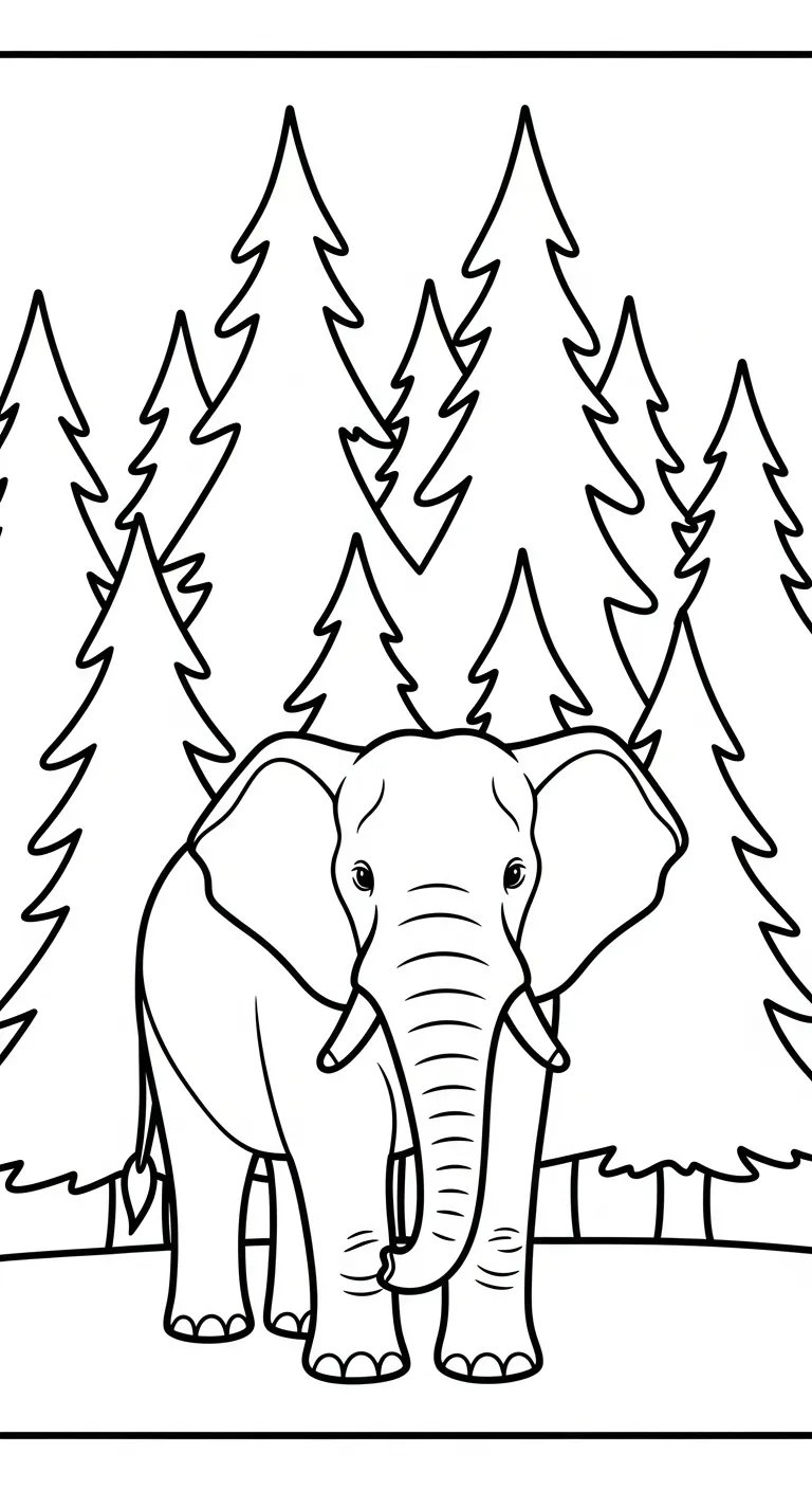 tải tranh tô màu Tranh Tô Màu Voi cho bé miễn phí 1