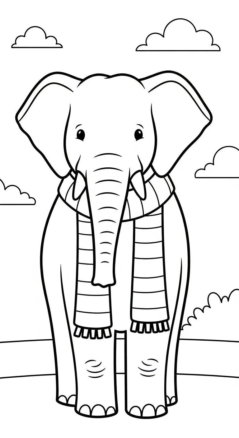 in tranh tô màu Tranh Tô Màu Voi