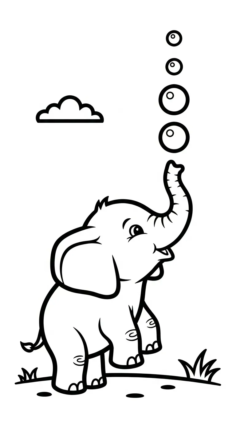 in tranh tô màu Tranh Tô Màu Voi cho bé 3 tuổi 1