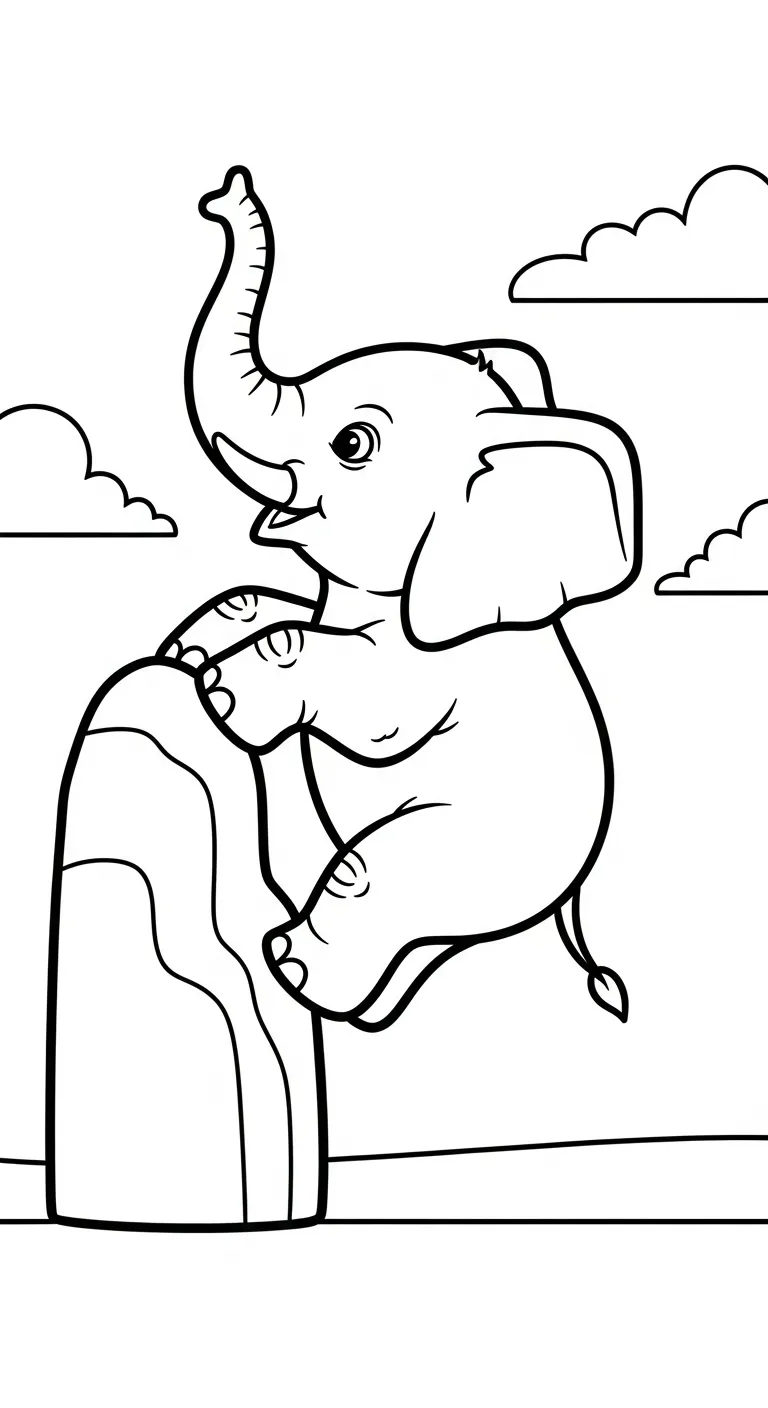 file hình tô màu Tranh Tô Màu Voi cho bé in