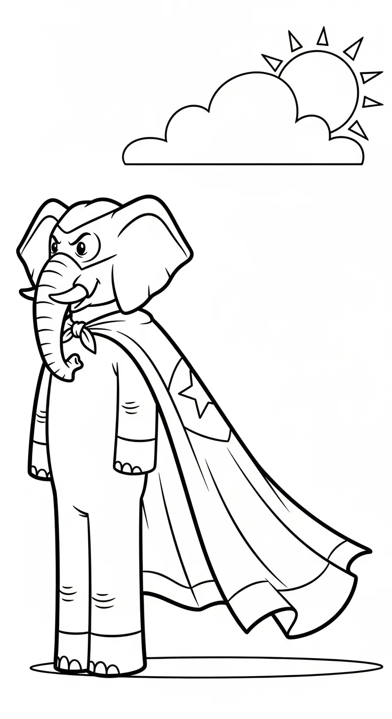 tranh tô màu Tranh Tô Màu Voi cho bé đơn giản