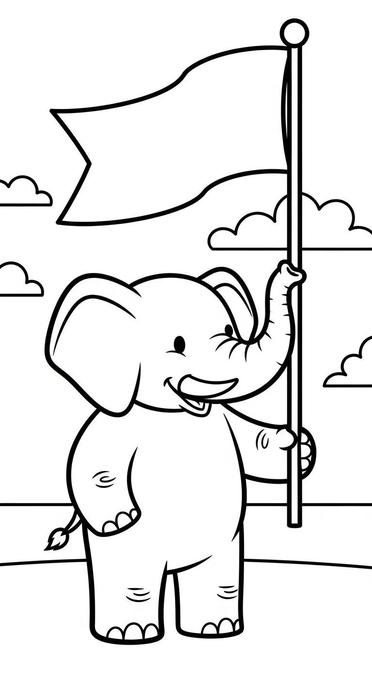 tranh tô màu Tranh Tô Màu Voi cho bé 6 tuổi 1