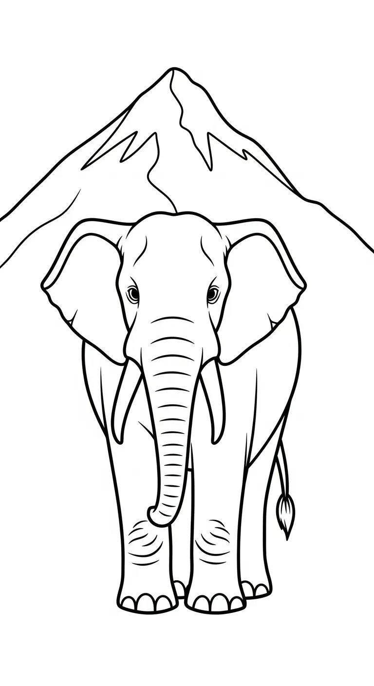 in tranh tô màu Tranh Tô Màu Voi khổ A4 2