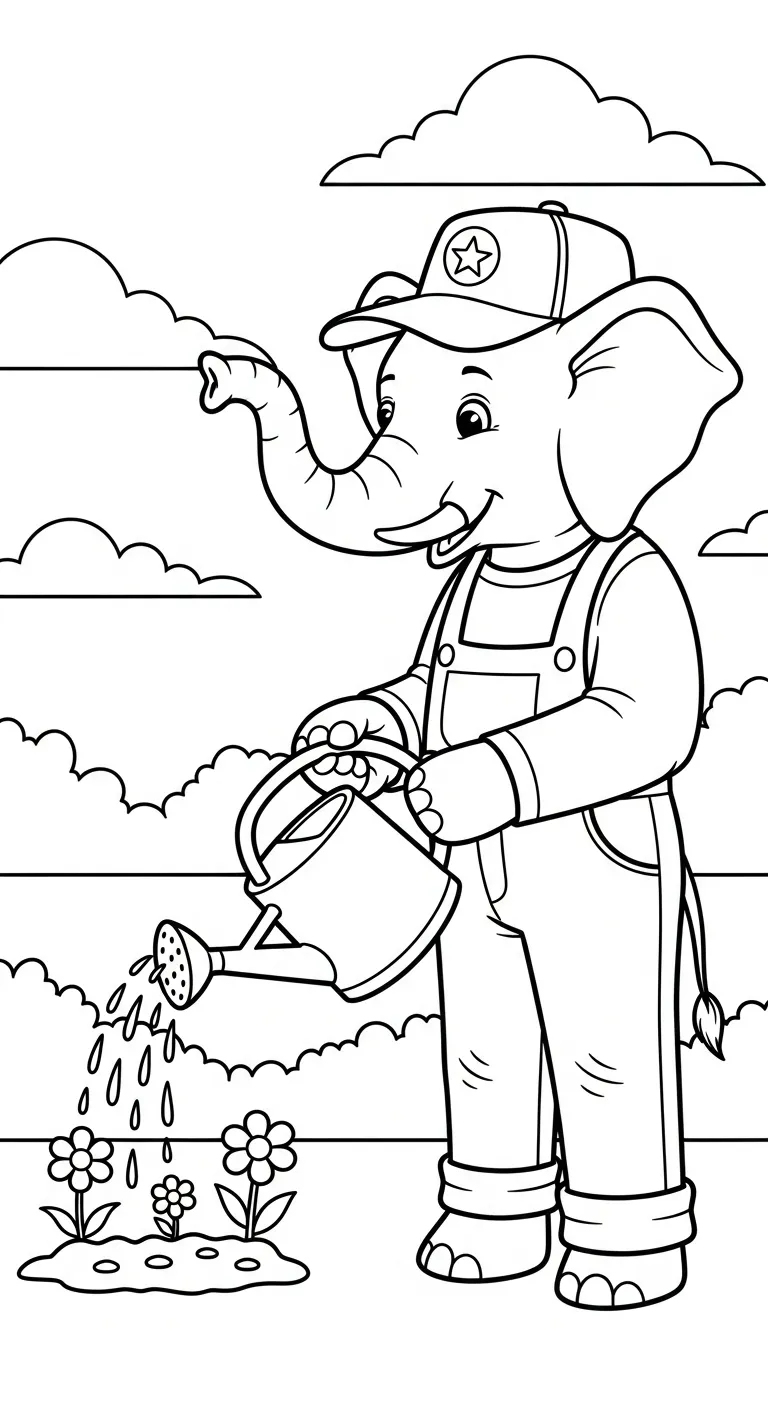 tải hình tô màu Tranh Tô Màu Voi cho bé 6 tuổi