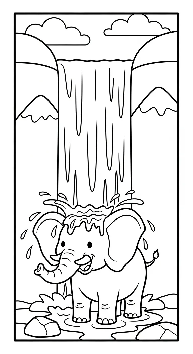 in tranh tô màu Tranh Tô Màu Voi 1