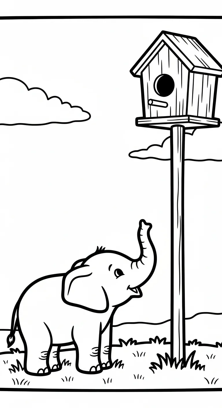 tranh tô màu Tranh Tô Màu Voi cho bé 5 tuổi miễn phí