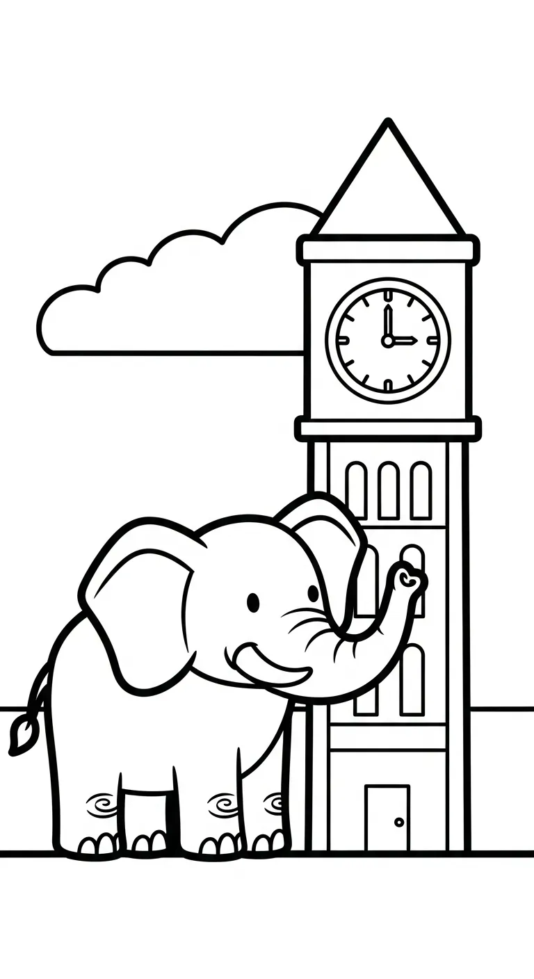 in tranh tô màu Tranh Tô Màu Voi cho bé 3 tuổi