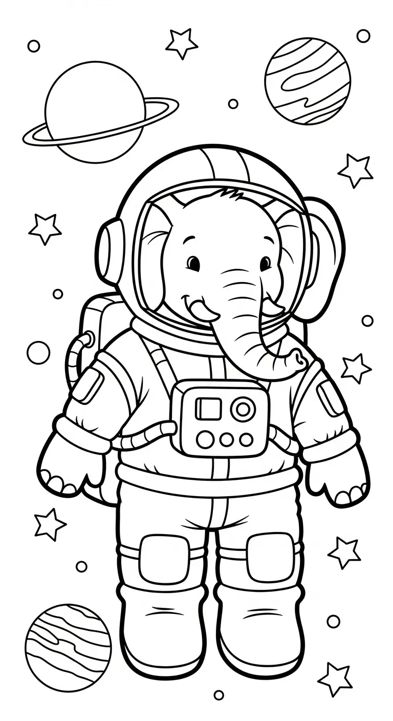 tranh tô màu Tranh Tô Màu Voi cho bé 6 tuổi