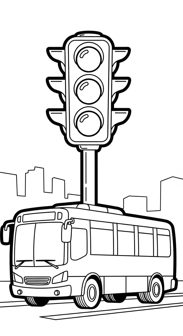 tải tranh tô màu Tranh Tô Màu Xe Buýt cho bé 5 tuổi 1