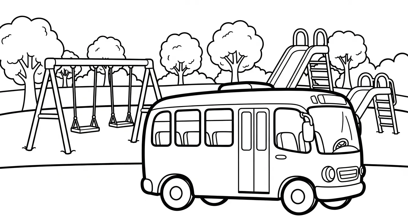 tranh tô màu Tranh Tô Màu Xe Buýt cho bé tải về