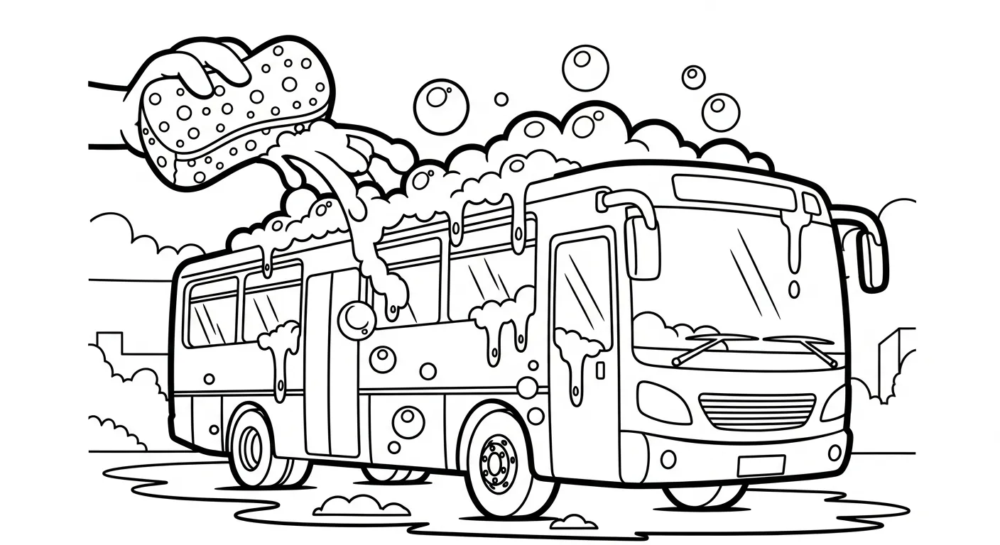 tải tranh tô màu Tranh Tô Màu Xe Buýt cho bé 5 tuổi 2