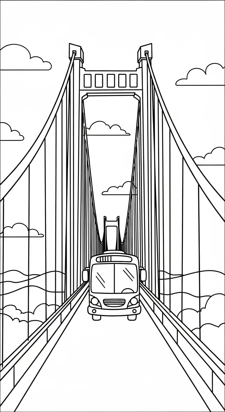 in tranh tô màu Tranh Tô Màu Xe Buýt cho bé 8 tuổi