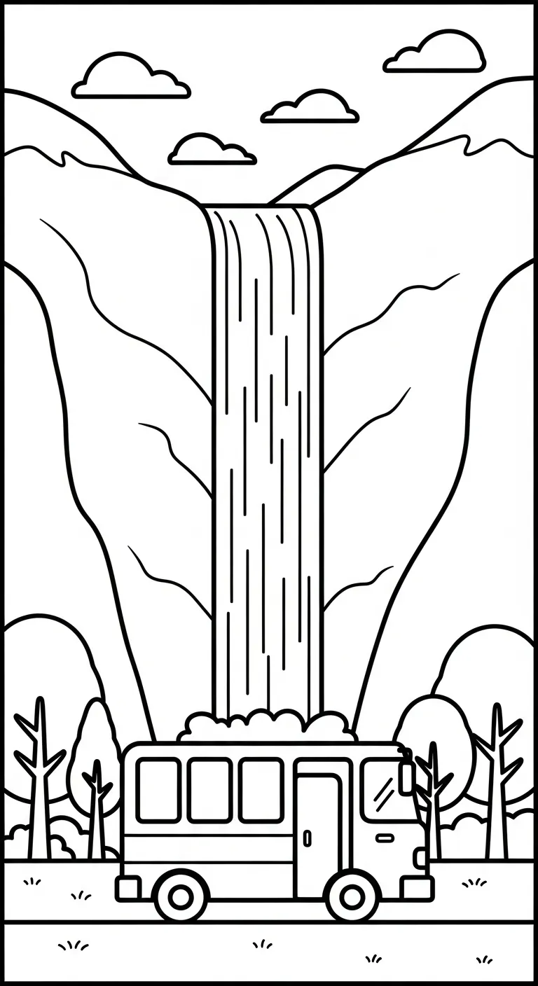 tranh tô màu Tranh Tô Màu Xe Buýt cho bé 7-8 tuổi