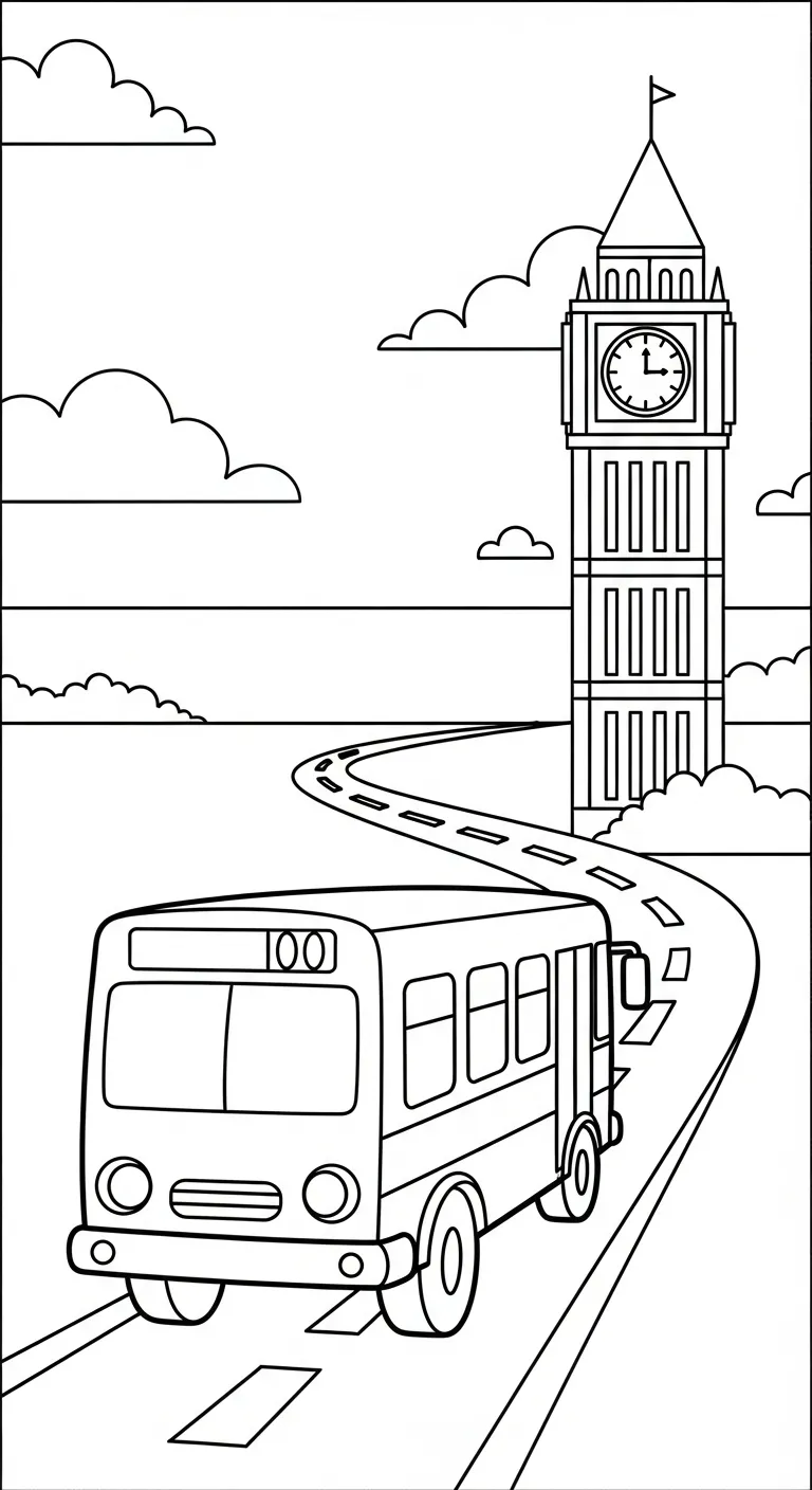 tải hình tô màu Tranh Tô Màu Xe Buýt cho bé 5 tuổi