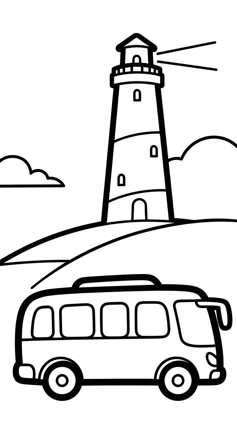 hình tô màu Tranh Tô Màu Xe Buýt cho bé 3 tuổi miễn phí 1