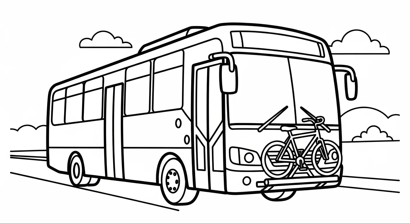 mẫu tranh tô màu Tranh Tô Màu Xe Buýt cho bé