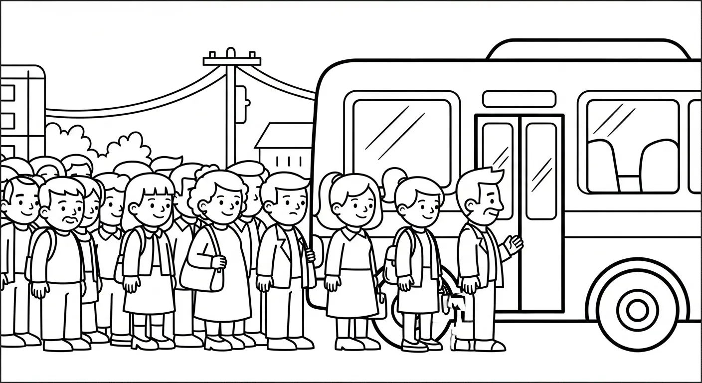 hình tô màu Tranh Tô Màu Xe Buýt cho bé đơn giản