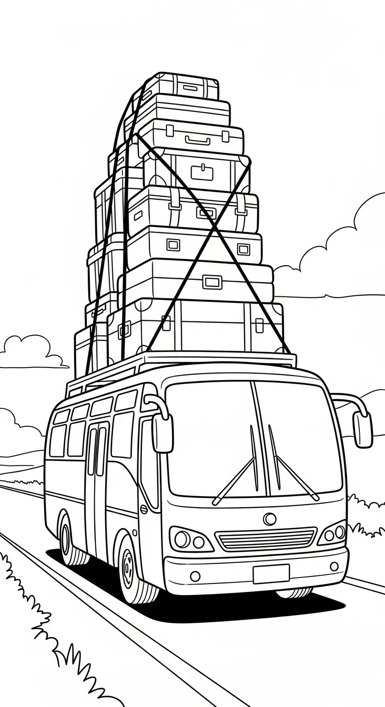 tải tranh tô màu Tranh Tô Màu Xe Buýt cho bé 3 tuổi
