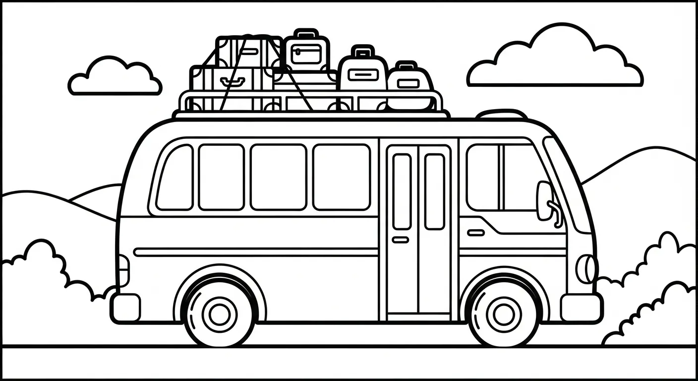 tải hình tô màu Tranh Tô Màu Xe Buýt cho bé 3 tuổi