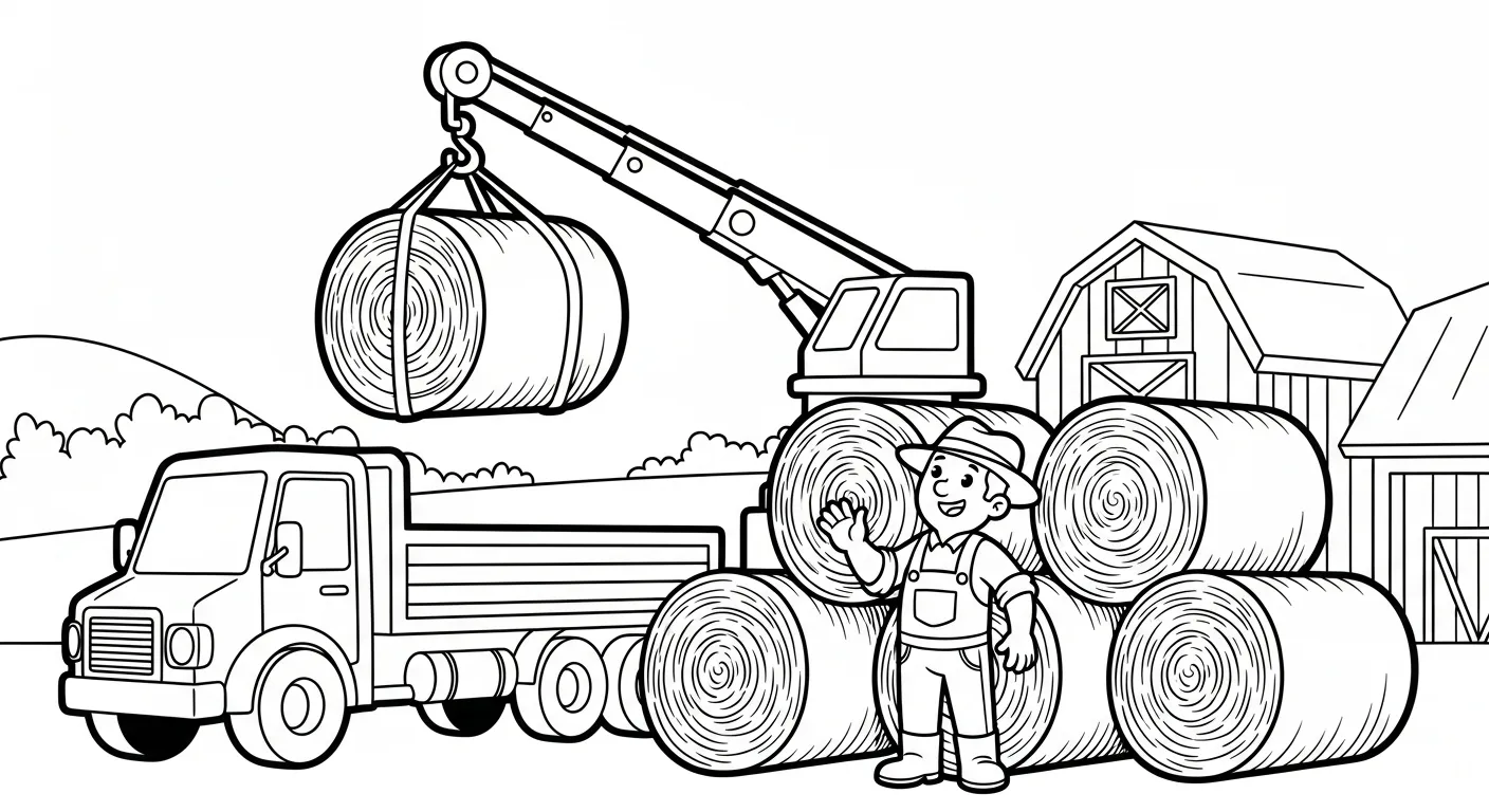 in hình tô màu Tranh Tô Màu Xe Cẩu cho bé 3 tuổi