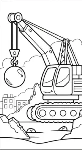 mẫu in tranh tô màu Tranh Tô Màu Xe Cẩu cho bé