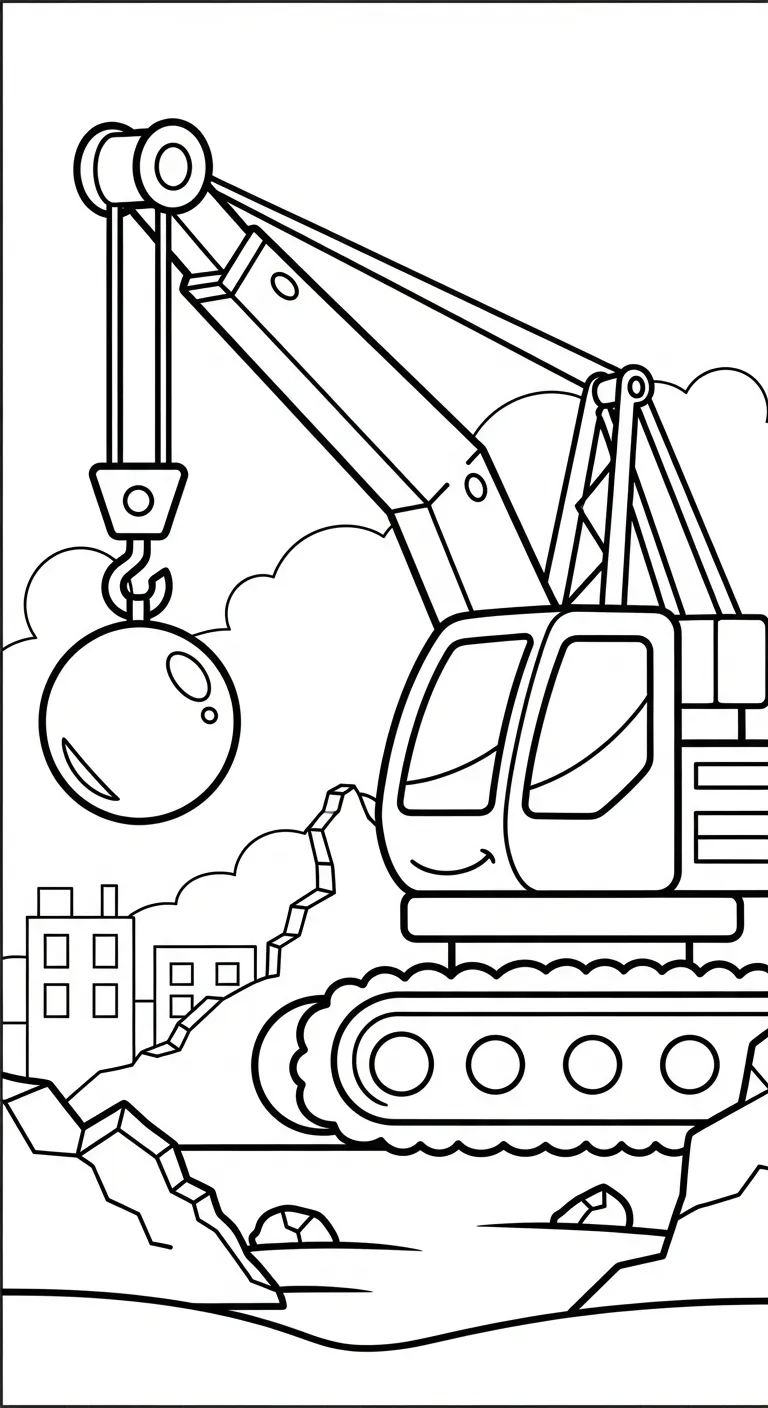 mẫu in tranh tô màu Tranh Tô Màu Xe Cẩu cho bé