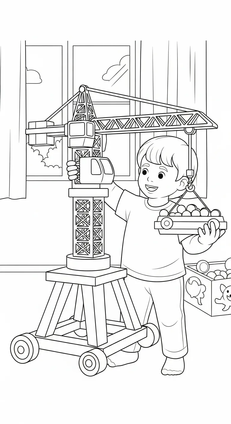 in hình tô màu Tranh Tô Màu Xe Cẩu cho bé 8 tuổi