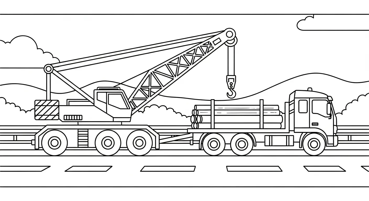 in hình tô màu Tranh Tô Màu Xe Cẩu miễn phí