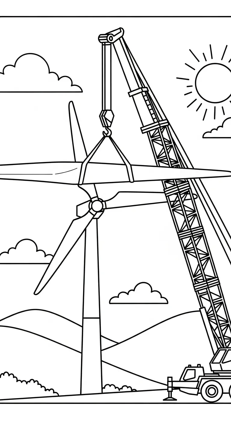 in hình tô màu Tranh Tô Màu Xe Cẩu cho bé 7 tuổi